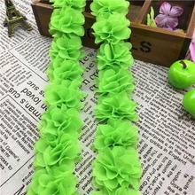 New 26 pcs 8 leaves flowers Chiffon Three-Dimensional Flowers Decoration Handmade DIY Garment Accessories Handcrafted Fabric