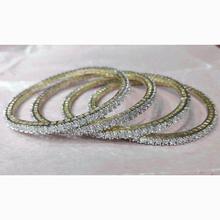 White Stone Studded Bangles- size 2.6