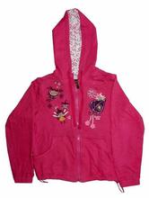 Designer Pure Cotton Zipper Jacket with Cap and Front Patch Work