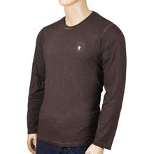 Oxemberg Brown Round  Neck Full Sleeve T-Shirt For Men