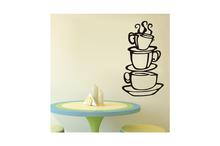 3 Coffee Cups Creative Wall Decal Removable Vinyl Wall Sticker