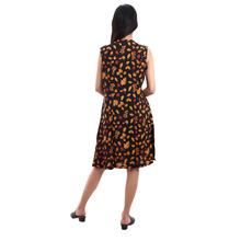 Pkshee  Black Printed Rayon Dress For Women