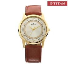 Titan Champagne Dial Analog Watch For Men- 1773YL03