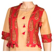 Stylsih Kurti  printed coat along with printed salwar