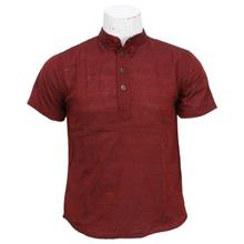 Maroon Half Sleeves Kurta Shirt For Men