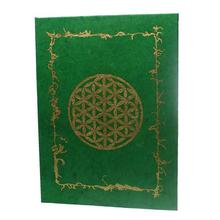 Green/Golden Printed Lokta Paper Note Book