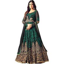 Fast Fashions Women's Semi Stitched Taffeta Silk Anarkali