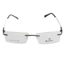 Black Frameless Rectangle Eyeglasses - Unisex