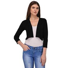 Espresso Women's Polyester Viscose Open Cardigan Shrug