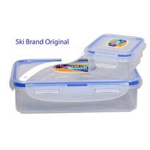 Ski Lock & Seal 800Ml + 125Ml Plastic Lunch Tiffin Box (Clear)
