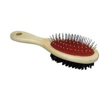 Double Sided Wooden Pet Grooming Hair Brush Pin Bristle