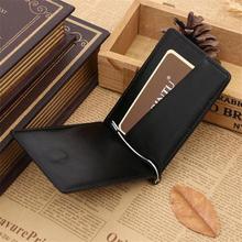 New Fashion Small Men's Leather Money Clip Wallet With