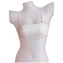 White Plain Rhinestone Padded Bra For Women