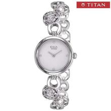 Titan Raga White Dial Stainless Steel Strap Watch For Women - (311SM06)