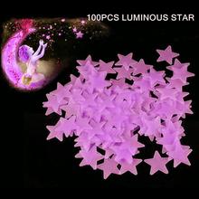 100 Pcs Stars Luminous Fluorescent Wall Stickers Home Decor For Kids Rooms Party