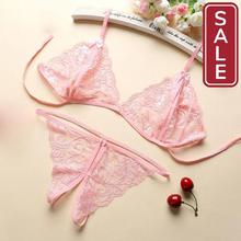 SALE- Ultrathin Sexy Lace Bra Set Women Push Up