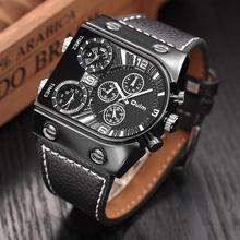 Oulm Men's Watches Mens Quartz Casual Leather Strap Wristwatch