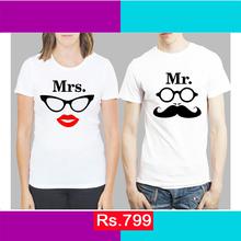 Mrs and Mr Printed Couple Tshirt