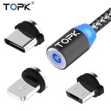TOPK AM17 1M LED Magnetic USB Cable for iPhone Xs Max 8 7