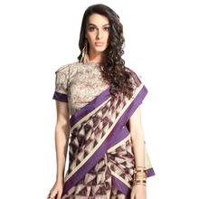 Stylee Lifestyle Purple Handloom Silk Printed Saree (1405)