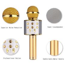 WSTER WS-858 Wireless Bluetooth HiFi Karaoke Microphone - Gold