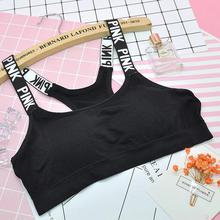 Women Sport Bra Top Fitness Free Size Letters Yoga Bra Black White Sport Underwear Running Yoga Gym Fitness Push Up Sports Bra