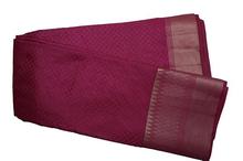 Maroon silk saree with border