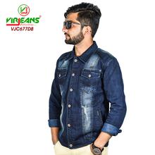 Virjeans Denim (Jeans) Non-Stretchable Jacket For Men Dark Blue-(VJC 677)