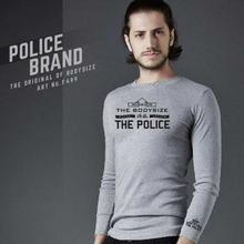 Police F499 Bodysize Full Sleeves T-Shirt For Men- Grey