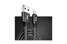 PTron Indigo 2A 3 In 1 Sync Charging Cable Jeans Cloth USB Data Cable For Smartphones (Black)