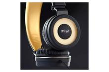 PTron Mamba Stereo Wired Headphone With Mic For All Smartphones (Black/Gold)