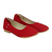 Red Strappy Close Shoes For Women