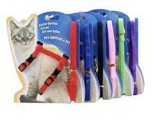 Cat Body Harness/Belt Set , Adjustable Nylon Leash (Color May Vary)- Adult