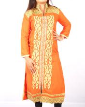 Saavya Design'S Women Heavy Embroidered Orange Kurti