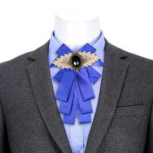 Royal Blue Fancy Bow Tie And Lapel Pin For Men