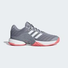 Adidas Grey/Scarlet Pink Barricade 2018 Boost Tennis Shoes For Men - AH2094