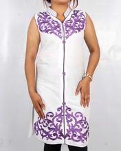 Saavya Design'S Women Embroidered White/ Purple Kurti 40