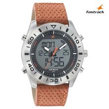 Fastrack 38034SL01 Grey Dial Analog-Digital Watch For Men- (Orange)