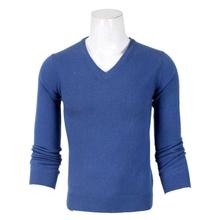 Blue Cashmere V-Neck Sweater For Men