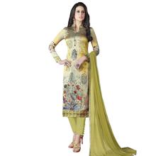 Stylee Lifestyle Green Satin Printed Dress Material (1368)