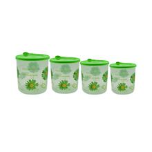 Storage Container (750ml, 1075ml, 1700ml, 2275ml), Green-4 Pcs