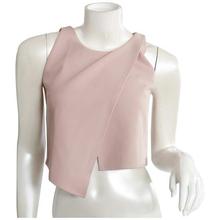 Crepe Pink Solid Front Cut Top For Women