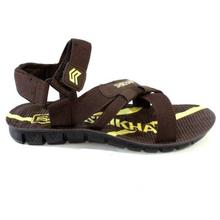 Shikhar Shoes Coffe Brown/Light Yellow Strap-On Sandals For Men - 9650