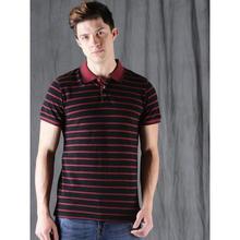 WROGN Men Black Striped Polo Collar T-shirt