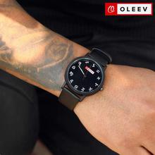 OLEEV Black Unique Dial Printed Design Unisex Watch