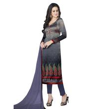 Stylee Lifestyle Grey Satin Printed Dress Material (1362)