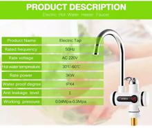 Newest Tankless Instantaneous Faucet Water Heater Instant Water Heater Tap Kitchen Hot Water Crane LED Digital