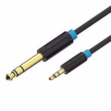 Vention 3.5mm Male to 6.35mm Male Adapter Aux Cable for Mixer Amplifier - Black (50cm)