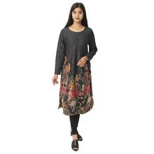 Floral Printed Velvet Kurti For Women