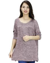 Blush Pink/Black Heathered Oversized Top For Women